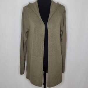 Eileen Fisher Open-Front Hooded Cardigan - Size PL